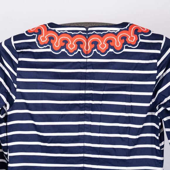 Vineyard Vines Women's Size 4 Nautical Blue & White Stripe w/ Orange Embroidery - Picture 7 of 8